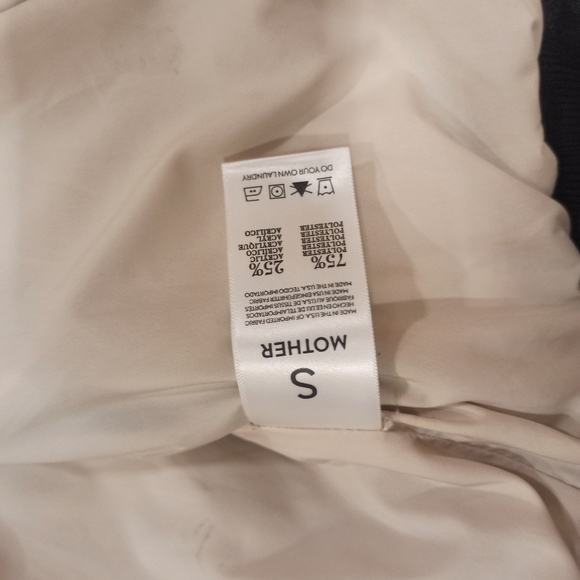 MOTHER Beige Teddy Letterman Snap women's Bomber Jacket in More Than a Feeling - Picture 15 of 16